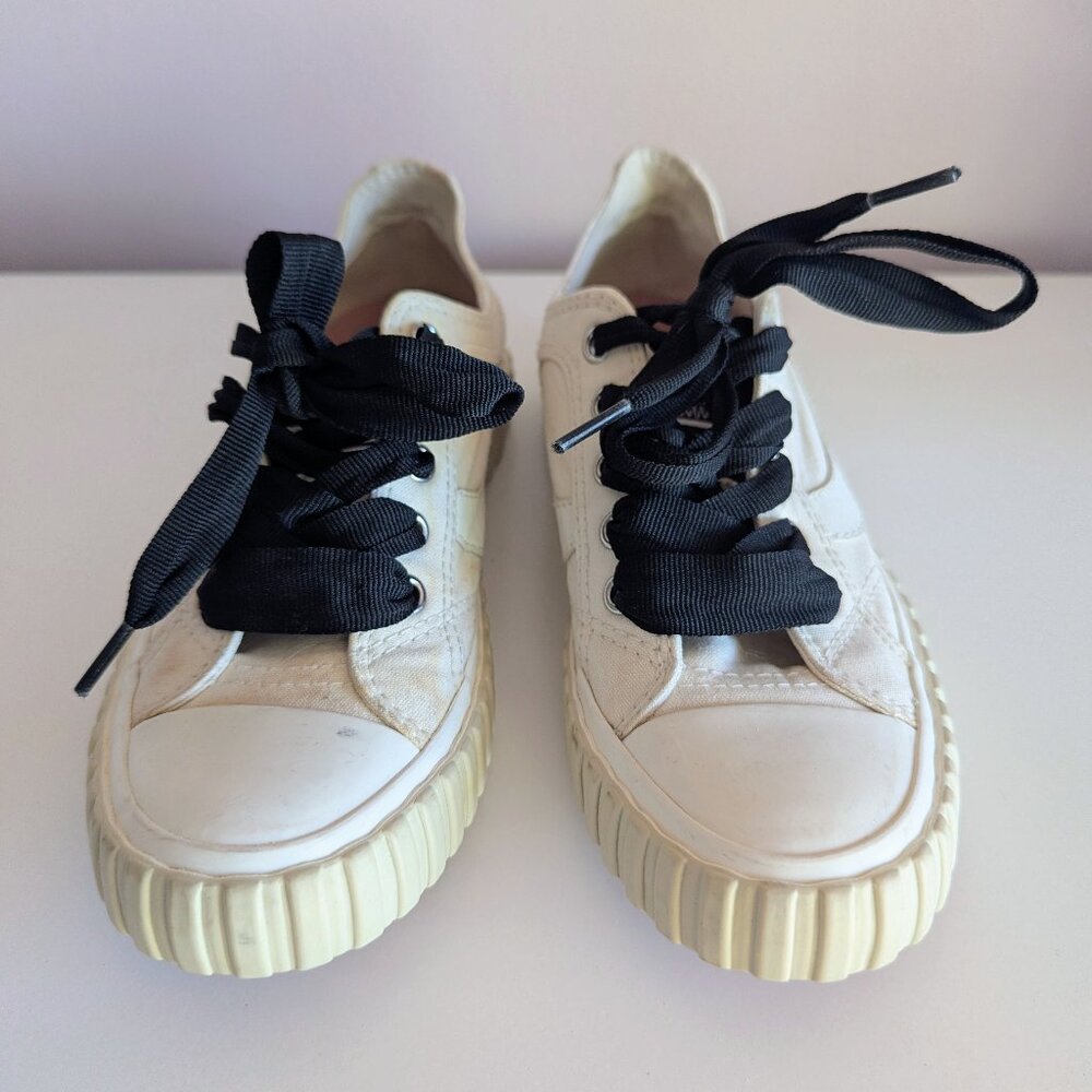 Zimmermann Canvas Ribbon Sneakers Cream Black 37 US 6.5